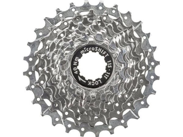 Microshift MICROSHIFT CENTOS 11-trinns kassett, stål, Shimano-kompatibel, 11-12-13-14-15-16-17-19-21-24-28, Krom, (NY)