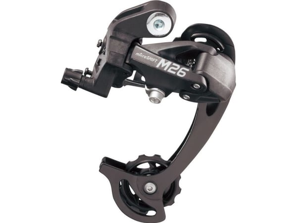 Microshift bakväxel MICROSHIFT, växelserie 7-8 (2/3x7/8), kompatibel med Shimano, lång bygel, max. växeln 28-36T, min. 11-12T, kapacitet 45T (NEW)