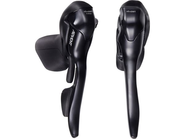 Microshift koblings-/bremsegrep MICROSHIFT ADVENT, 9-delt, dual control, venstre, svart (ikke kompatibel med Shimano) (NEW)