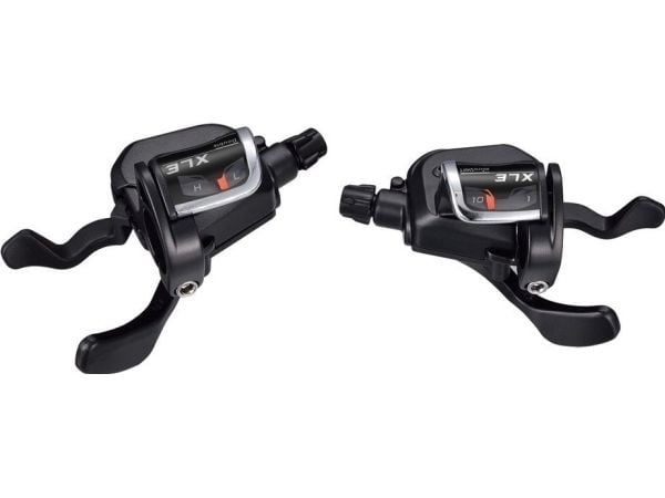 Microshift girhendler MICROSHIFT XLE, par, 10-delt (3x10), kompatibel med Shimano, Xpress Trigger, optisk girindikator (NY)