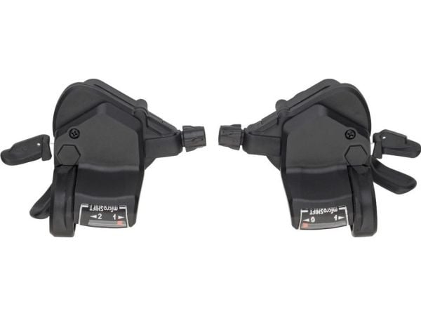 Microshift girhendler MICROSHIFT, par, 9. gir (2x9), kompatibel med Shimano, Thumb Tap, optisk girindikator (NY)