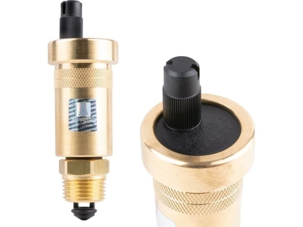 Afriso automatisk lufteventil, vertikal PrimoVent G3/8 med Aquastop og stoppeventil R1/2 (S)A