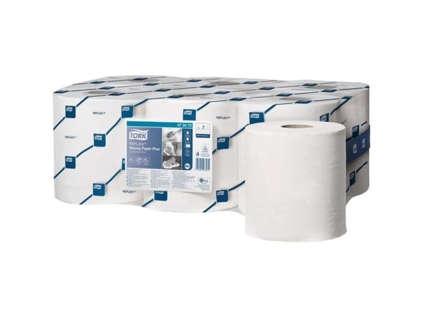 Aftørringspapir Allround Tork Reflex™ M4 Plus centerfeed, 2-lags, hvid - (6 ruller pr. karton)