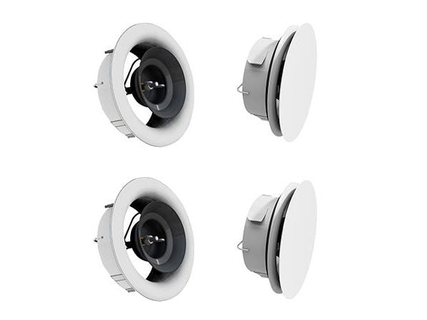 LINDAB AIRY ventilpakke 11 til huse på 50-100 m² el. 126 m³/h med rund frontplade og ventilhus. Kan fx kombineres med kanalpakke 1 og 2.