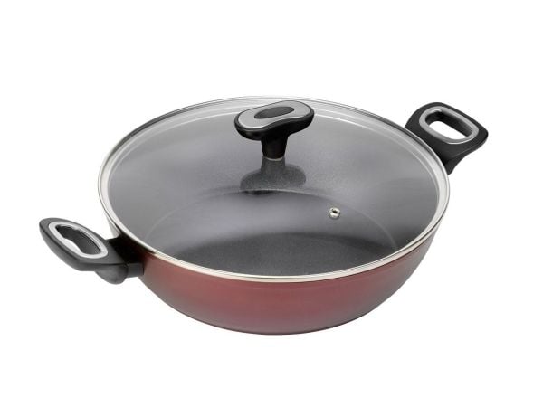 JATA TF924, 2,4 l, Rød, Aluminium, Keramisk, Gass, Halogen, Induksjon, Forseglet Plate, Sort, Rustfritt stål