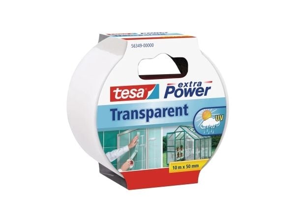 TESA 56349, Läpinäkyvä, Kiinnittävä, Korjaus, Vahvistava, Metalli, PVC-muovi, Polykarbonaatti, Polypropeeni, Puu, Karkea, Tasainen, UV-kestävä, Ved...