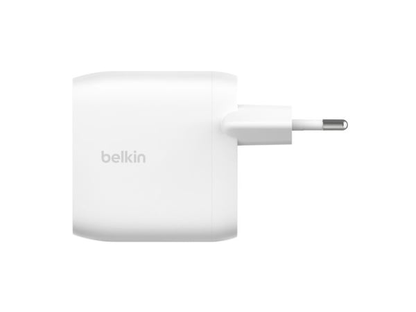 Belkin BoostCharge Pro - Strømadapter - 60 watt - 2.7 A - Fast Charge, Power Delivery 3.1 - 2 utgangskontakter (2 x USB-C) - hvit