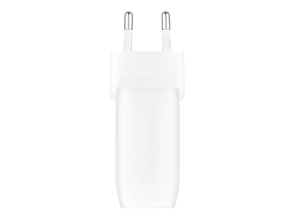 Belkin BoostCharge Pro - Strømadapter - 60 watt - 2.7 A - Fast Charge, Power Delivery 3.1 - 2 utgangskontakter (2 x USB-C) - hvit