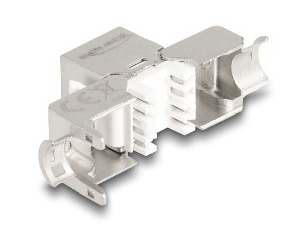 Delock - Nettverkkontakt - RJ-45 (hunn) til LSA - STP - CAT 6a - sølv, hvit