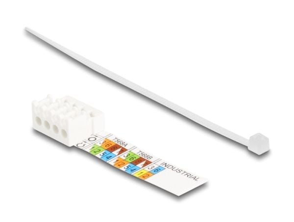 Delock RJ45-pistoke kenttäjohdotettava Cat.6A työntökorvakkeella ja vetokorvakkeella työkaluttomasti