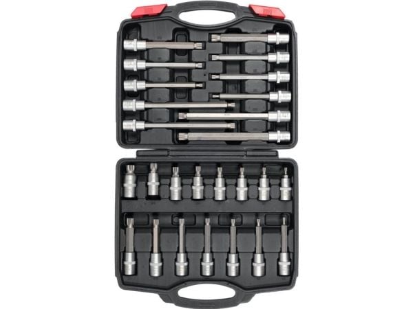 Yato YT-77542, Støpselsett, 1/2", Metrisk, 26 hoder, M10, M12, M14, M16, M5, M6, M8, M9, Kromvanadiumstål