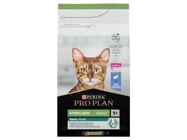 Purina Pro Plan Sterilised OPTIrenal, Voksen, Kanin, 1,5 kg, Antioksidanter medfølger