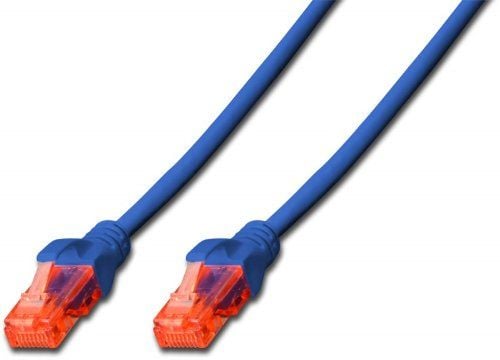 DIGITUS Professional - Koblingskabel - RJ-45 (hann) til RJ-45 (hann) - UTP - CAT 6e - halogenfri, formstøpt, uten hindringer - blå