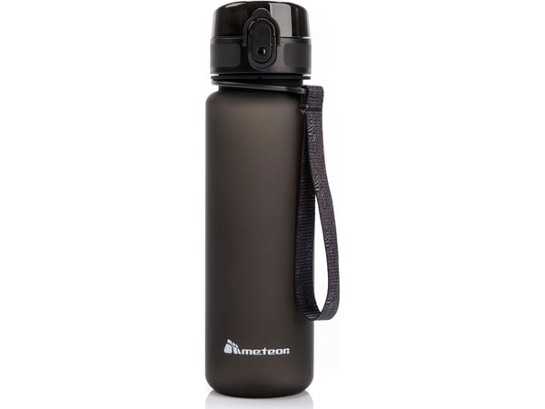 Meteor-pullo siivilällä musta 650 ml