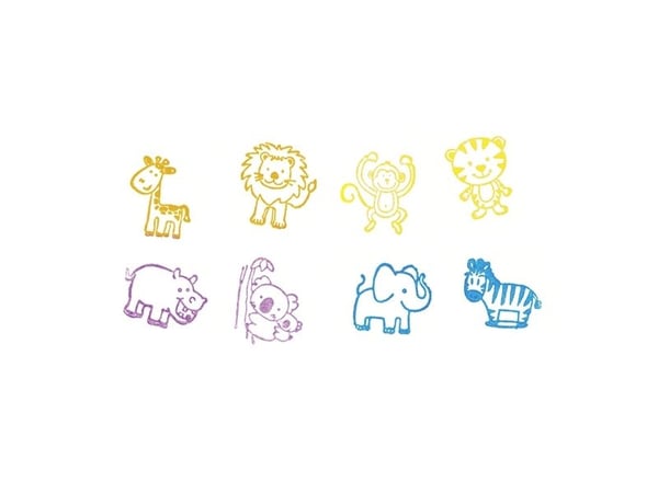 Goki Stamps wild animals, Children''s stamp set, 3 år, 9 stykker