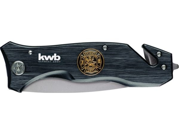 kwb 014710, Bladlåsing, Lommekniv, Drop point, Rustfritt stål, Aluminium, Svart, Rustfritt stål