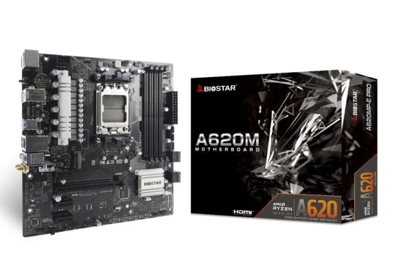 Biostar A620MP-E PRO - 6.0 - hovedkort - micro ATX - Socket AM5 - AMD A620 Chipset - USB-C 3.2 Gen2, USB 3.2 Gen 1 - 2.5 Gigabit LAN - innbygd graf...