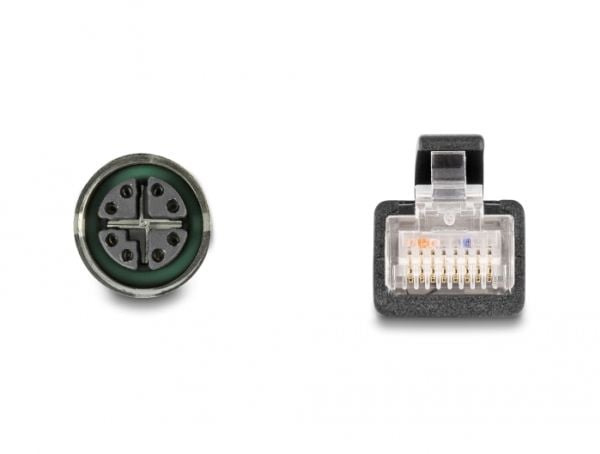 Delock M12-sovitinkaapeli X-koodattu 8-nastainen naaras RJ45-uros 50 cm