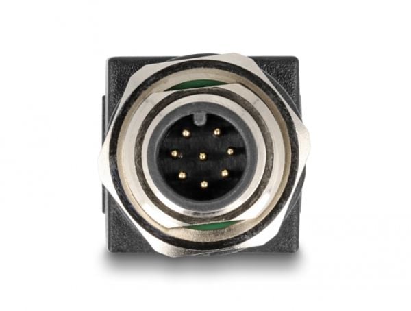Delock - Nettverksadapter - 8-pins M12 (hann) skrubar til RJ-45 (hunn) - CAT 6a - IP67 - svart