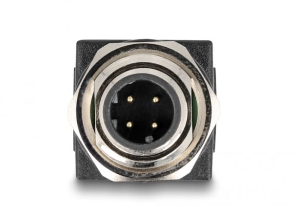 Delock - Nettverksadapter - 4-pins M12 (hann) til RJ-45 (hunn) rett - CAT 5e - IP67 - svart