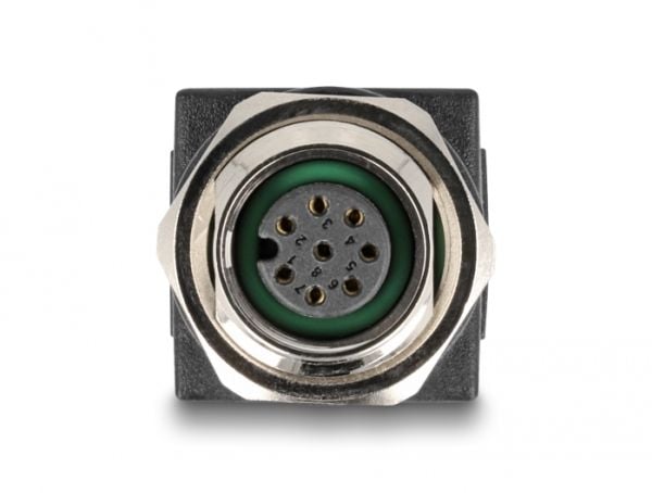 Delock - Nettverksadapter - 8-pins M12 (hunn) skrubar til RJ-45 (hunn) - CAT 6a - IP67 - svart