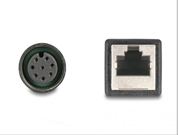 Delock M12-sovitinkaapeli A-koodattu 8-nastainen naaras RJ45-naaras 50 cm