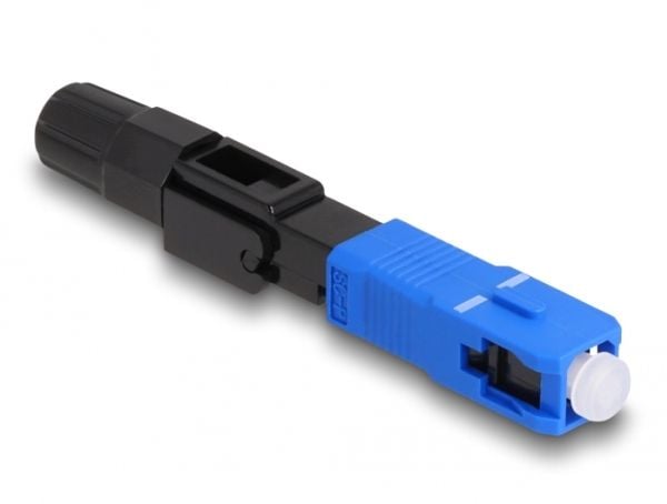 Delock - Nettverkkontakt - SC/UPC (hann) - fiberoptisk - simpleks - svart, blå