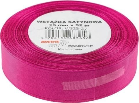 BREWIS Wstążka satynowa BREWIS 25mm/32mm farge 27 fuksja Brewis