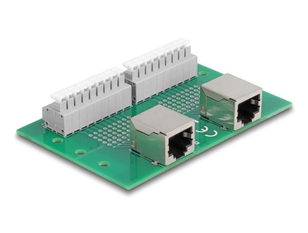 Delock - Nettverksadapter - RJ-45 (hunn) til 9-pins terminalblokk - DIN-rail mountable, trykknapp, 3,81 mm stigning, stifttilordning: 1:1