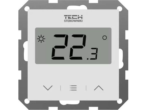 Tech trådlös regulator/rumsregulator med mätning av luftfuktighet för F-8Z 55 mm ramssystem, vit STF-8ZWH Tech trådlös regulator/rumsregulator med mätning av luftfuktighet för F-8Z 55 mm ramssystem, vit STF-8ZWH