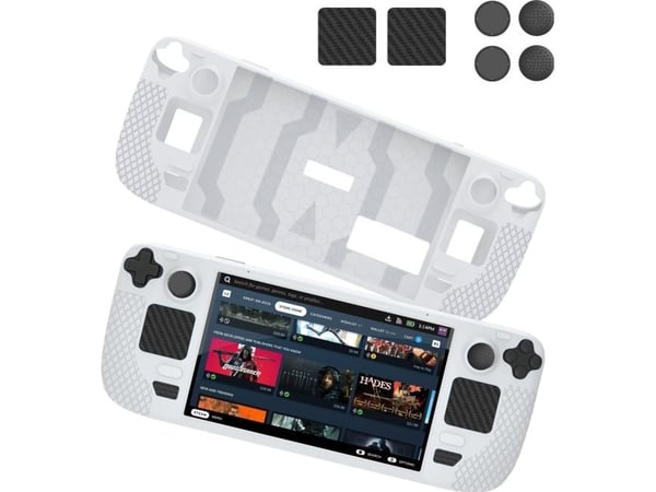 JYS etui/cover + beskyttelse til knapper gummier til Steam Deck / hvit / Jys-sd011