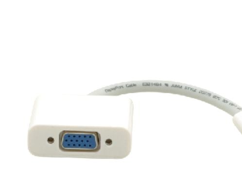 Kramer ADC-MDP/GF - Displayadapter - Mini DisplayPort (hann) til HD-15 (VGA) (hunn) - 15 cm - hvit
