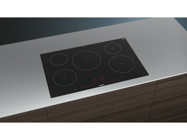 Siemens iQ100 EH801LVC1E - Induktionshäll - 5 kokplattor - Fördjupning - bredd: 78 cm - djup: 50 cm - svart