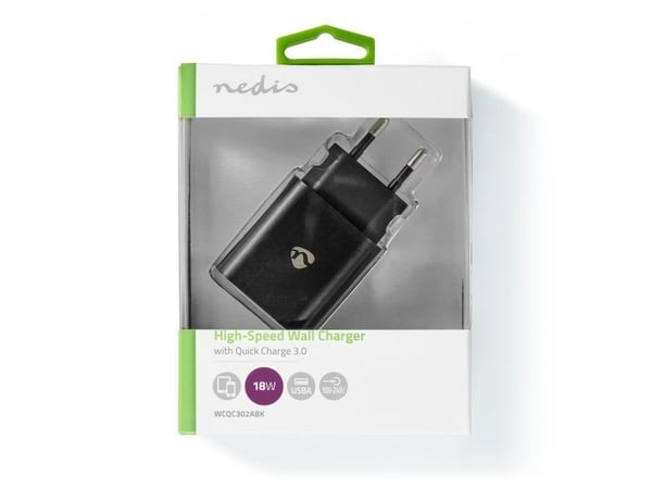 Nedis WCQC302ABK, inomhus, AC, 3,6 V, Svart