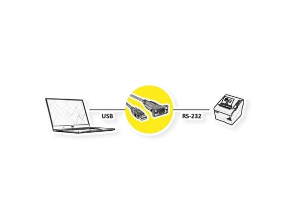 ROLINE 12021163, Harmaa, 1,8 m, USB A-tyyppi, DB-9, Uros, Uros