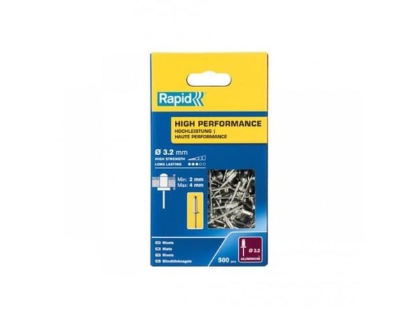 Hektemaskin Rapid forsterkede nagler 3,2 8 mm alu 500 stk eske