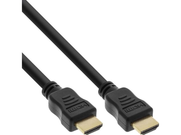 INLINE High Speed Premium - HDMI-kabel med Ethernet - HDMI hann til HDMI hann - 10m - Trippel isolasjon - Svart - Støpt, 4K-støtte, 2160p-støtte
