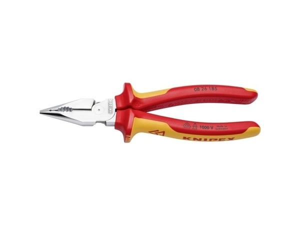 Knipex 08 26 185, Nesetang, 1,3 cm, 61 HRC, Oransje, Rød, 28 mm, 185 mm
