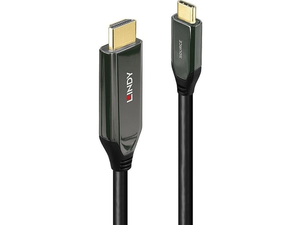 Lindy 43369, 3 m, USB Type-C, HDMI Type A (Standard), Hankjønn, Hankjønn, Rett
