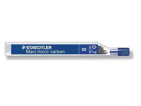 STAEDTLER Mars micro carbon - Bly for blyant - B - kullsvart - 0.7 mm (en pakke 12) - for graphite 760, 762, 779