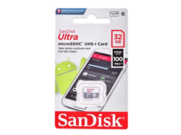 SanDisk Ultra - Flashminnekort (microSDHC til SD-adapter inkludert) - 32 GB - Class 10 - microSDHC UHS-I