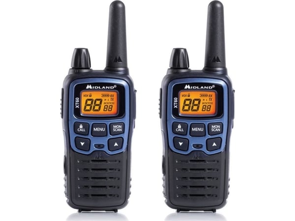 Midland XT60, 24 kanaler, 446.00625 - 446.0937 MHz, LCD, AAA, 112 g, 54 x 33 x 120 mm