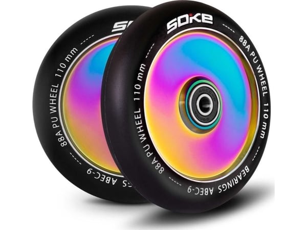 Sokke 110 mm hel ivoryfargede sparkesykkelhjul, 2 stk.