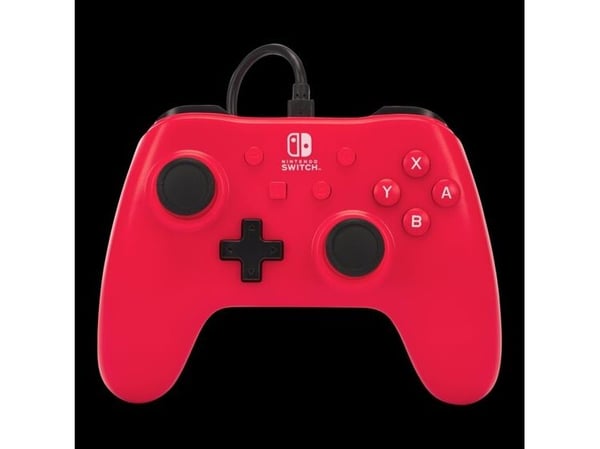PowerA - Håndkonsoll - kablet - bringebærrød - for Nintendo Switch, Nintendo Switch 2, Nintendo Switch OLED
