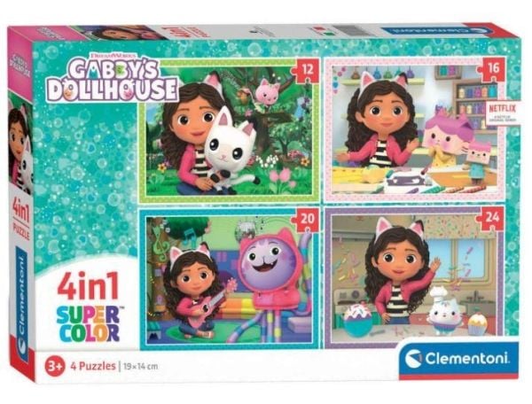 Clementoni Gabby’s Dollhouse, 12 stykker, Tegneserier, 3 år