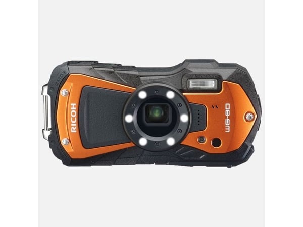 Ricoh WG-80, 16 MP, 4608 x 3456 pikseliä, CMOS, 5x, Full HD, Musta, Oranssi