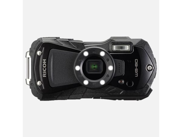 Ricoh WG-80 - Digitalkamera - Kompaktkamera - 16,0 MPix - 1080p - 5x optisk zoom - Under vann opptil 14m - Svart (03122)