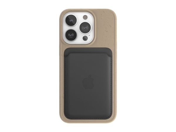 Woodcessories Bio Case - Baksidesskydd för mobiltelefon - MagSafe-kompatibilitet - växtstärkelse, vetek och halmblandning - taupebrun - för Apple i...