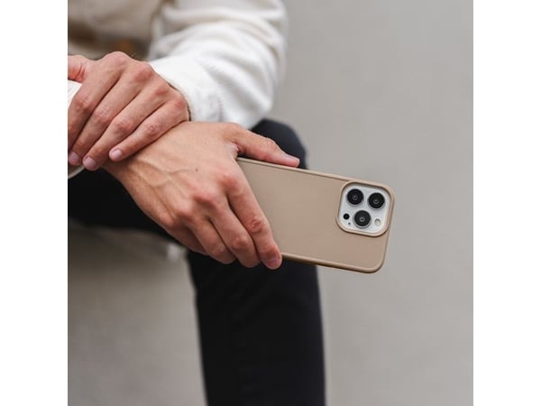 Woodcessories Bio Case - Baksidedeksel for mobiltelefon - MagSafe-samsvar - plant starch, wheat & straw mix - taupe brown - for Apple iPhone 14 Pro