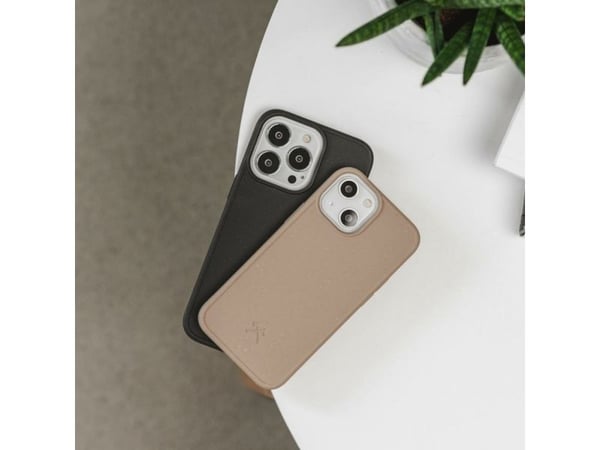 Woodcessories Bio Case - Baksidedeksel for mobiltelefon - MagSafe-samsvar - plant starch, wheat & straw mix - taupe brown - for Apple iPhone 14 Pro